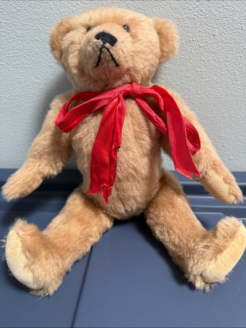 Classic Plush Teddy Bear with Red Bow